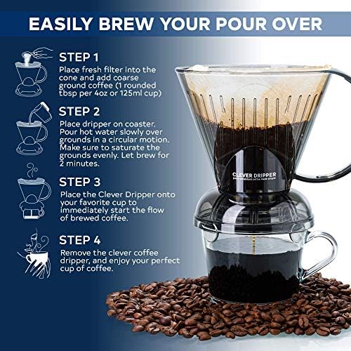 Clever Coffee Dripper | Large 18 oz | Cloud | BPA-Free | 100 Filters