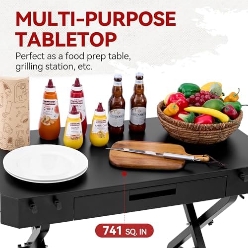 GD3701 Portable Collapsible Grill Stand Black