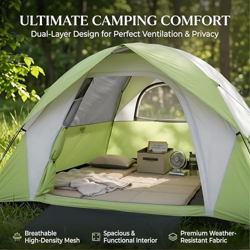 XL Camping Tents 4/6 Person Waterproof Double Layer Dome