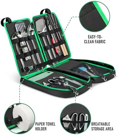 FANGSUN Camping Cooking Set, Portable Camping Utensil Set