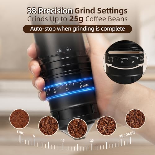 ShanSon Portable Coffee Maker with 38 Adjustable Grind Pour-Over Dripper
