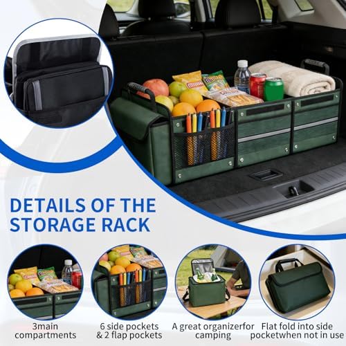 95L Collapsible Car Trunk Organizer, Detachable Insulated Cooler Bag