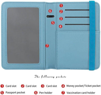 ZOPPEN Passport Holder Wallet, Passport Cover Travel Wallet Women Travel Essentials Accessories Document Organizer Travel Must Haves Rfid Blocking Cover Case for Women and Men, Blue