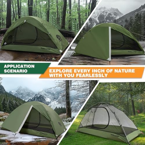 1/2/3/4 Person Lightweight Backpacking Tent, Waterproof Camping Hiking Tent