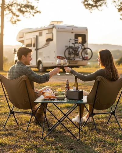 VILLEY Portable Camping Side Table, Ultralight Aluminum Folding Beach Table