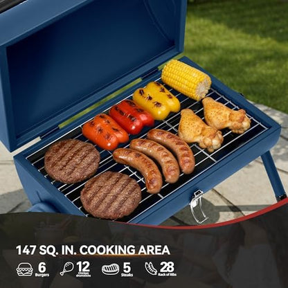 Royal Gourmet CC1015B Portable Charcoal Grill, Lid Latch Buckle, Lid Handle