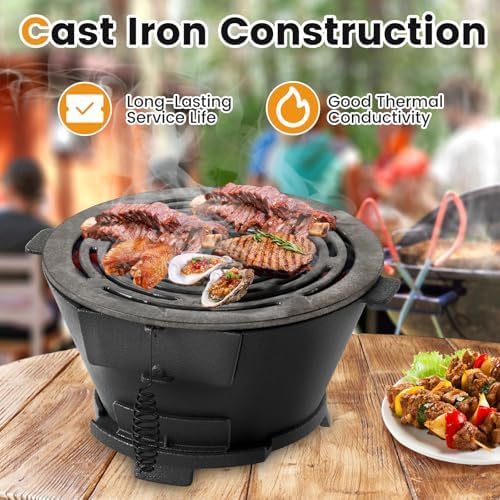 Giantex Cast Iron Hibachi Grill, Portable Japanese BBQ Charcoal Grill