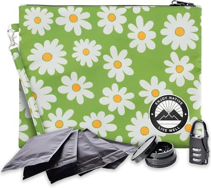 Enjoy Native Smell Proof Bag with Lock 11" x 9", Smell Proof Container, Dog Tested Odor resistant Bags, Best Zipper odor sealing pouch for Herbs, Coffee & Travel Medicine, Scent resistent Containers