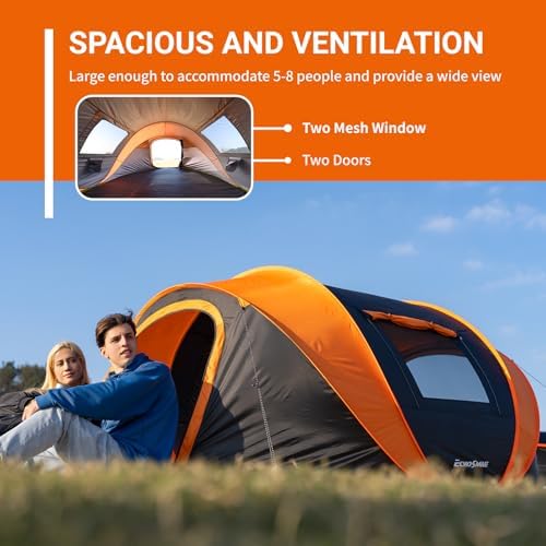 EchoSmile Instant Pop Up Camping Tent, 2/4/6 Person Easy Setup Tent