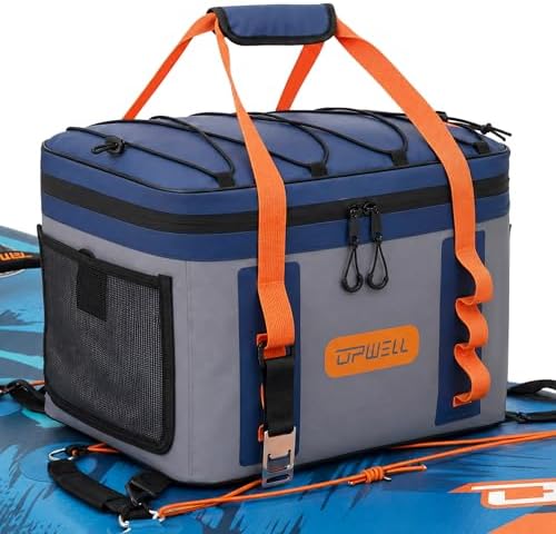 UPWELL Paddle Board Accessories, Waterproof SUP Cooler Bag with TPU Zipper, PVC Dry Bag, 42 Cans Surf Kayak Cooler