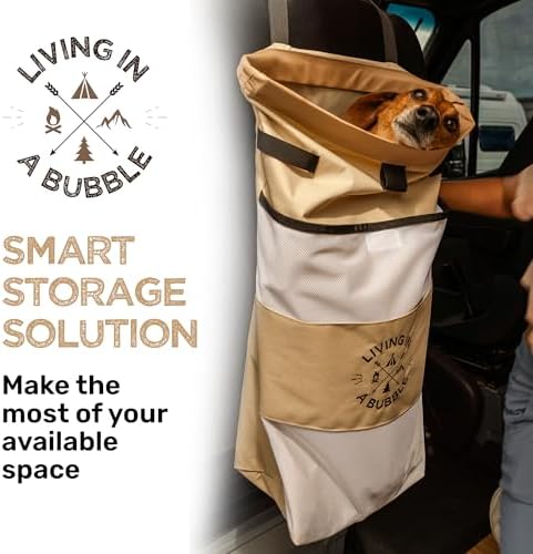 Living in a Bubble Wet Dry Laundry Bag – Portable Waterproof Laundry Hamper for RV, Campervan & Travel – Foldable Clothes Organizer with Separate Wet & Dry Compartments