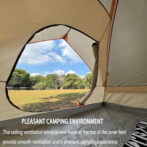 unp 6 Person 4 Season Dome Tent, Easy to Set Up for Camping & Hiking, Lightweight & Portable, Green