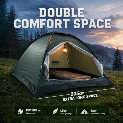 XL Camping Tent 1/2 Person Small Tents Lightweight Waterproof Adult