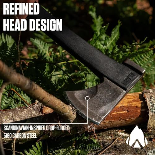 AGAWA ADK26 - Transforming Hatchet & Camping Axe - 2-in-1 Carbon Steel Log Splitter - Camping Gear for Hiking, Fishing, Hunting, Bushcraft, Survival Kit & Bug Out Bag