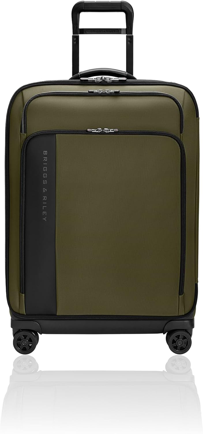 Briggs & Riley 26" Medium Expandable Spinner - Checked Luggage for Travel, Suitcases with Wheels, Softside Rolling Bag for Men & Women - ZDX Collection, Hunter