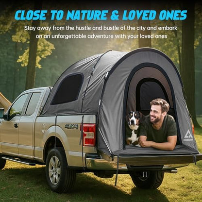 Pickup Truck Tent with Awning Shade & Rainfly for Water Protection