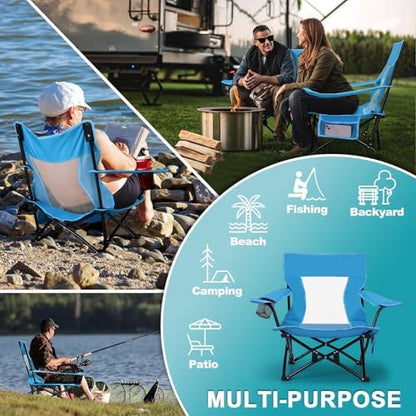 Joyfair Beach Camping Chair (2 Pack), Folding Chair for Adults (Blue)