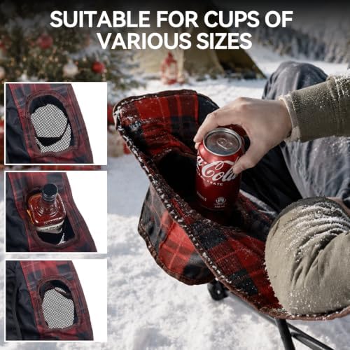 Huskfirm Padded Double Camping Chair, Camping Couch, Black & Red Plaid