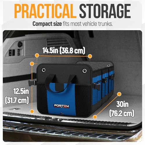 FORTEM Trunk Organizer - Collapsible Car Organizer & Storage Bag for SUVs