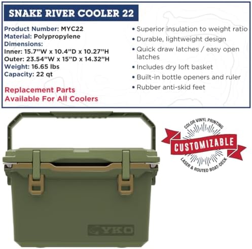 YUKON OUTFITTERS Snake River 22qt Lightweight Hard Cooler