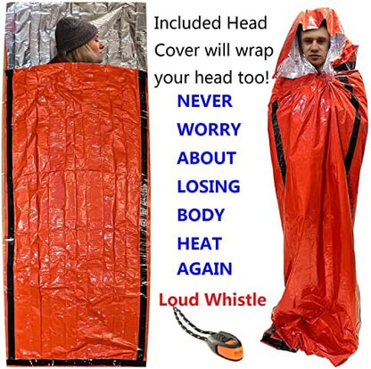 Emergency Sleeping Bags 2 Pack | Portable Emergency Blanket Survival Gear