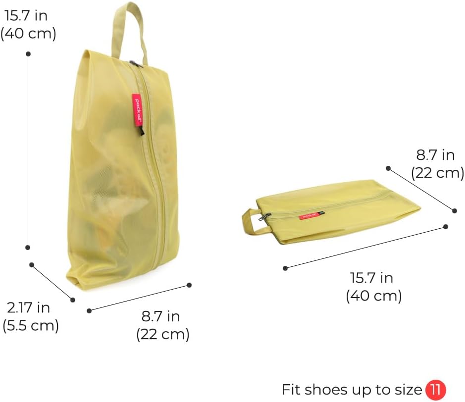 pack all Shoe Bag for Travel, Water-Resistant Shoe Pouch for Gym, Odor-Resistant Soccer Cleats Bag for Sport (Mustard, 1-Pack)