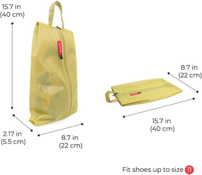 pack all Shoe Bag for Travel, Water-Resistant Shoe Pouch for Gym, Odor-Resistant Soccer Cleats Bag for Sport (Mustard, 1-Pack)