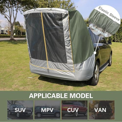 SUV Tailgate Tent with Awning, 2-Person Hatchback Tent for Camping