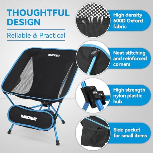 MARCHWAY Lightweight Folding Camping Chair, Portable, Compact and Sturdy