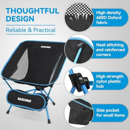 MARCHWAY Lightweight Folding Camping Chair, Portable, Compact and Sturdy