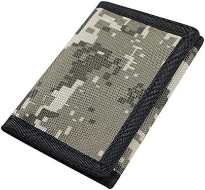 NEICY RFID Blocking Canvas Wallet for Men and Women - Camo Trifold Outdoor Sports Wallets with Magic Sticker for Teen Kids (Mosaic)