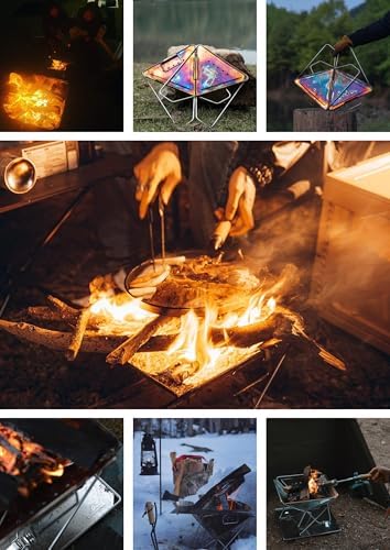 CAMPINGMOON Medium Portable Fire Pit Grill Wood Burning MT-035