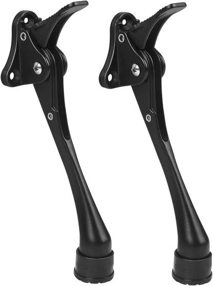 2 Pack 6 Inch Black Kick Down Door Stoppers for Bottom of Door, Heavy Duty Kickdown Door Stop, One Touch Kick Down Door Stoppers