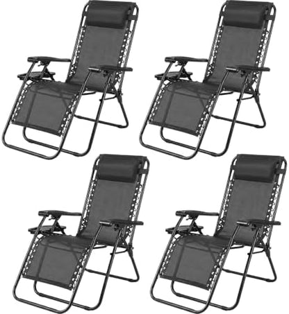 Sweetcrispy Zero Gravity Chairs Set of 4, Reclining Chair