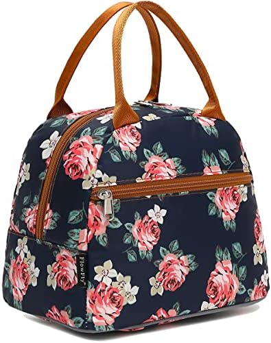 FlowFly Insulated Lunch Cooler Bag - Tote Bag Organizer for Women/Men, Rose