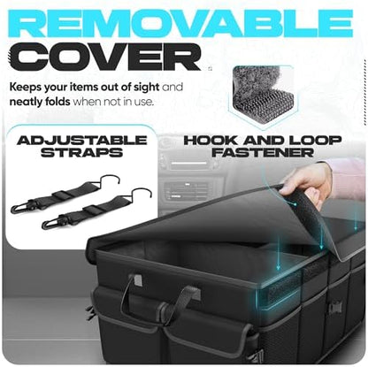 FORTEM Trunk Organizer - Foldable Car Organizer & Storage for SUVs & Trucks