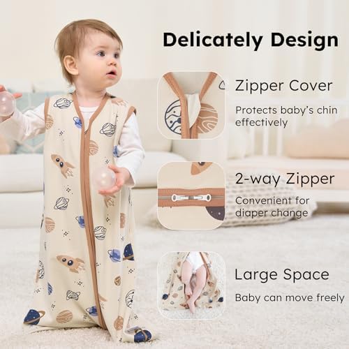 Baby Sleep Sack 0-6 Months 0.5 Tog Soft Sleeping Bag 100% Cotton