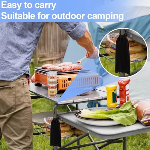5 Layers Portable Travel Spice Jars with Label and Measuring Spoon, Multi Camping Spice Containers, Clear Small Spice Jars with Organizer Bag for Outdoor Cooking, Camping, Traveling,Barbecuing