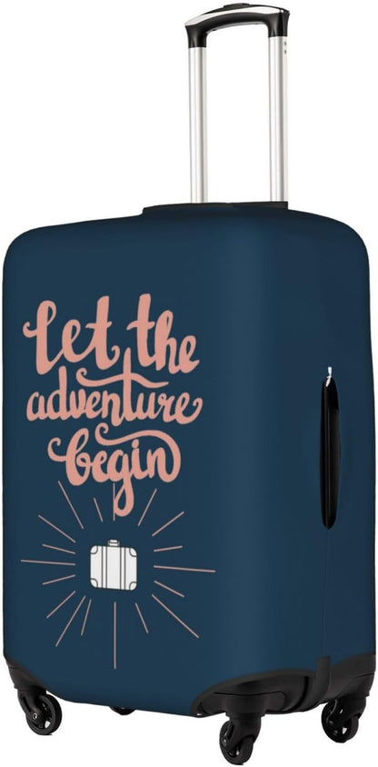 Let The Adventure Begin Luggage Cover Washable Suitcase Protector, Luggage Tag Travel Birthday Gifts For Men Women (M 22-25 Inch Luggage)