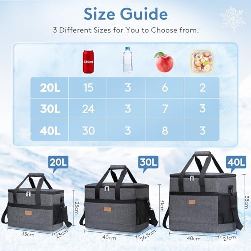Lifewit Cooler Bag 30/50/60 Cans Collapsible, Insulated Large Lunch Bag