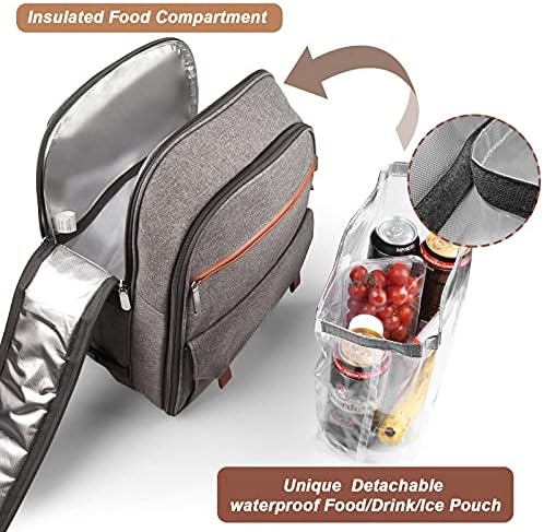 Sunflora Picnic Backpack for 2 Person, Picnic Basket Set (Brush Beige)