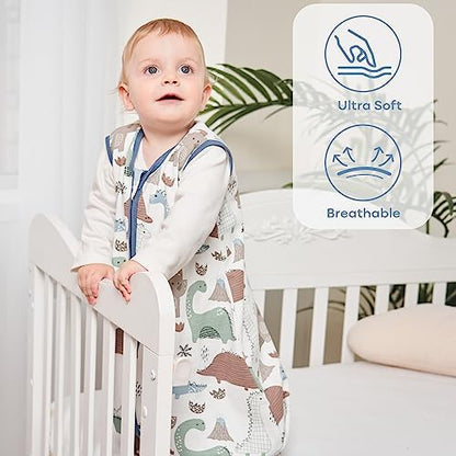 Yoofoss Baby Sleep Sack 6-12 Month 0.5TOG 100% Organic Cotton 2-Way Zipper
