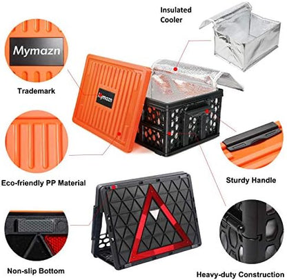 Mymazn Trunk Crate Organizer with Cooler for Car