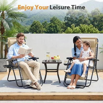 NEWBULIG Zero Gravity Chairs Set of 4, Folding Lounge Recliner Chair