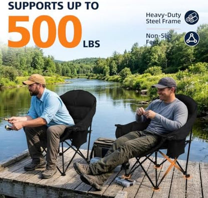 Oversized Camping Chair for Adults - Outdoor Lawn Camp Chair 2 Pack