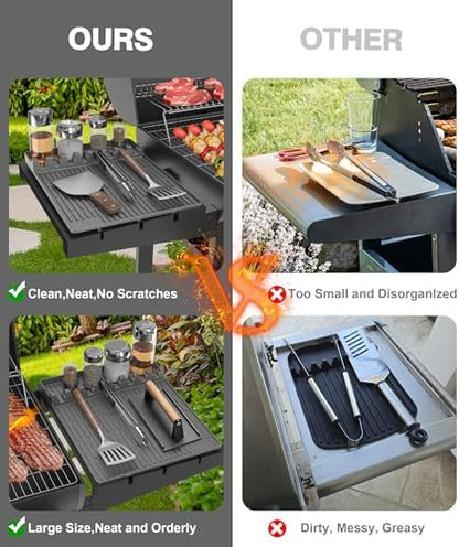 Silicone Grill Mat for Blackstone Griddle Accessories, 8-Slot Tool Mat