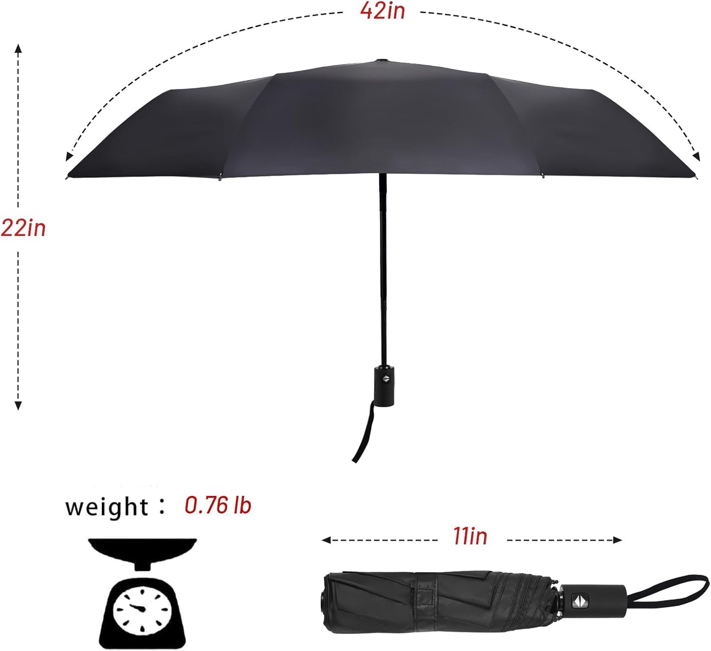 SY COMPACT Umbrella Automatic Travel Waterproof Light Folding Umbrellas Easy Carry for Women and Men