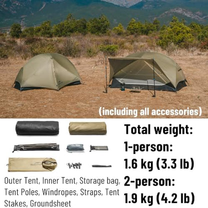 Naturehike Mongar 2 Person Ultralight Backpacking Tent for Camping