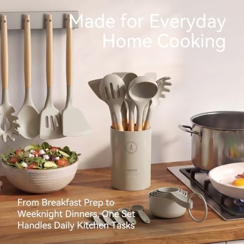 Silicone Kitchen Utensils Set, Heat-Resistant Cooking Utensils, BPA-Free