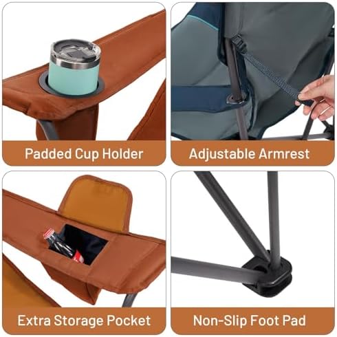 Timber Ridge 2 Pack Oversized Folding Camping Chair for Adults